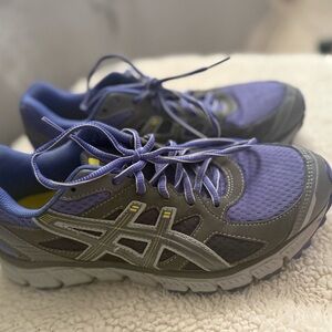 ASICS Purple and Gray Trail Running Shoes